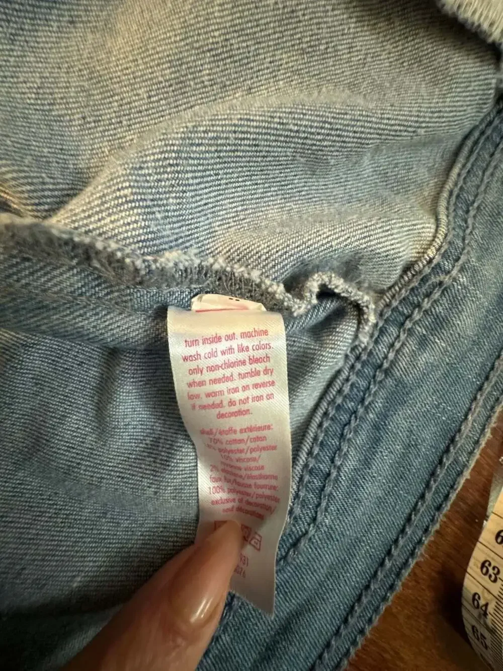 Justice Women's Denim Trucker Jacket with Sherpa Lining, Size 18/20. Med-large